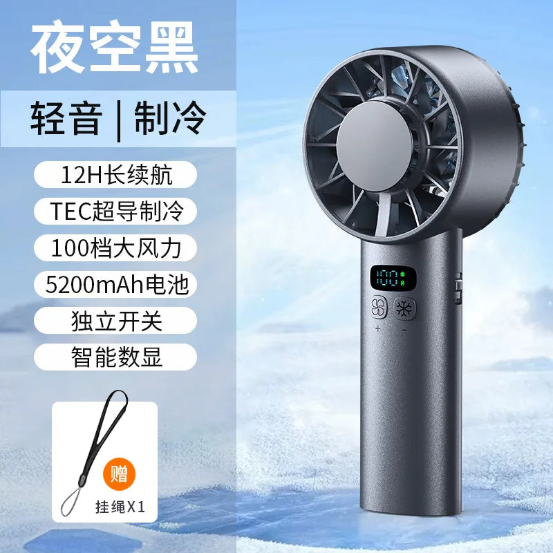 Ice compress high-speed cooling fan handheld fans USB Rechargeable portable mini fan Folding style for Travel,Camping,Outdoor