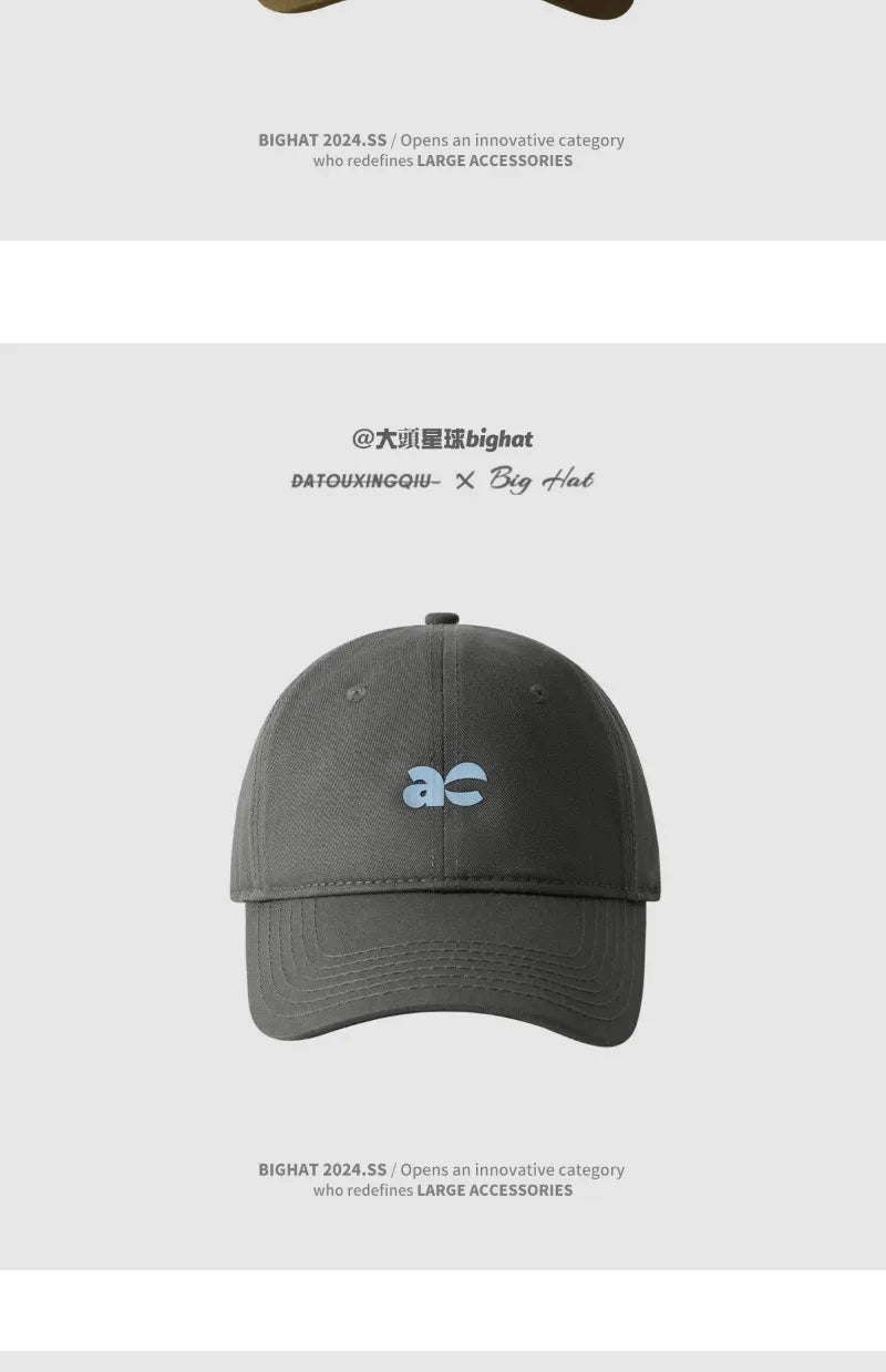 Plus Size Fashion Baseball Cap Deep Wide Brim Large Round Face Slimming Duckbill Hat Breathable Comfortable Chinese Bran
