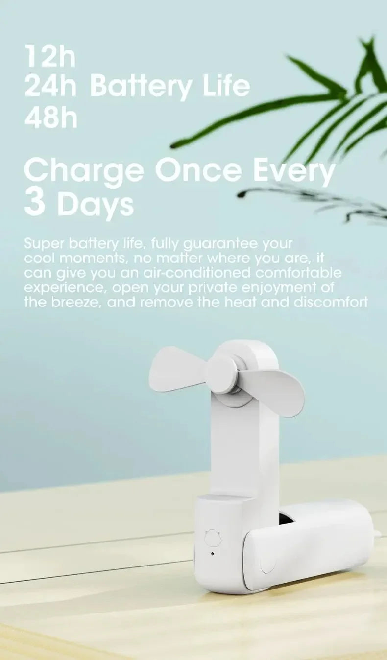 Mini Handheld Fan Type-C Charging Foldable Portable Mini Cooling 2000mAh Outdoor Rechargeable Fan Free Control High Speed Fan