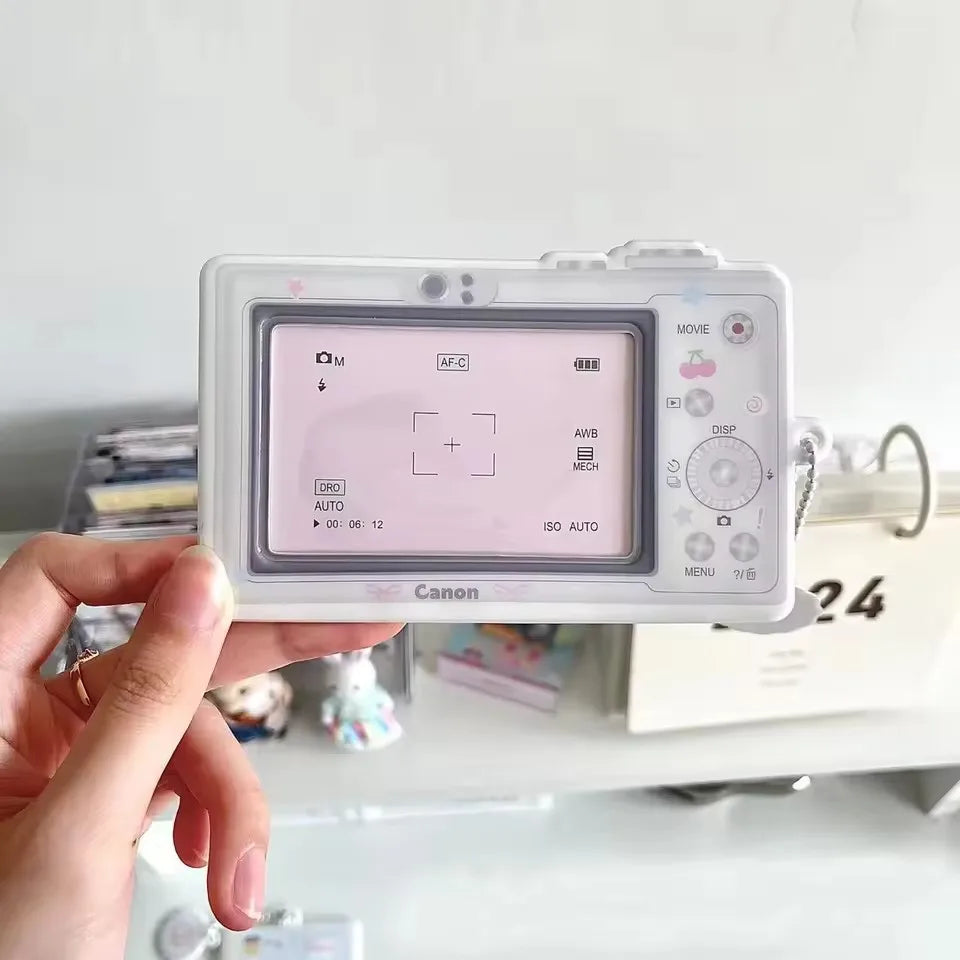 Cartoon Photocard Holder Camera Mobile Phone Shaped Idol Photocard Binder 3Inch Photo Storage Case Protection Cover Keychain