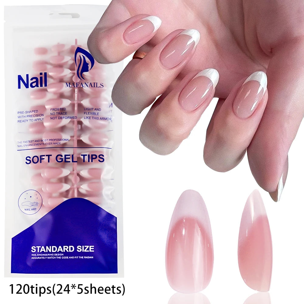 120pcs Short Square False Toe Nail Tips Pink French Soft Gel Press On Toenails White Edge Fake Toe nails Full Cover Toe Nail Tip