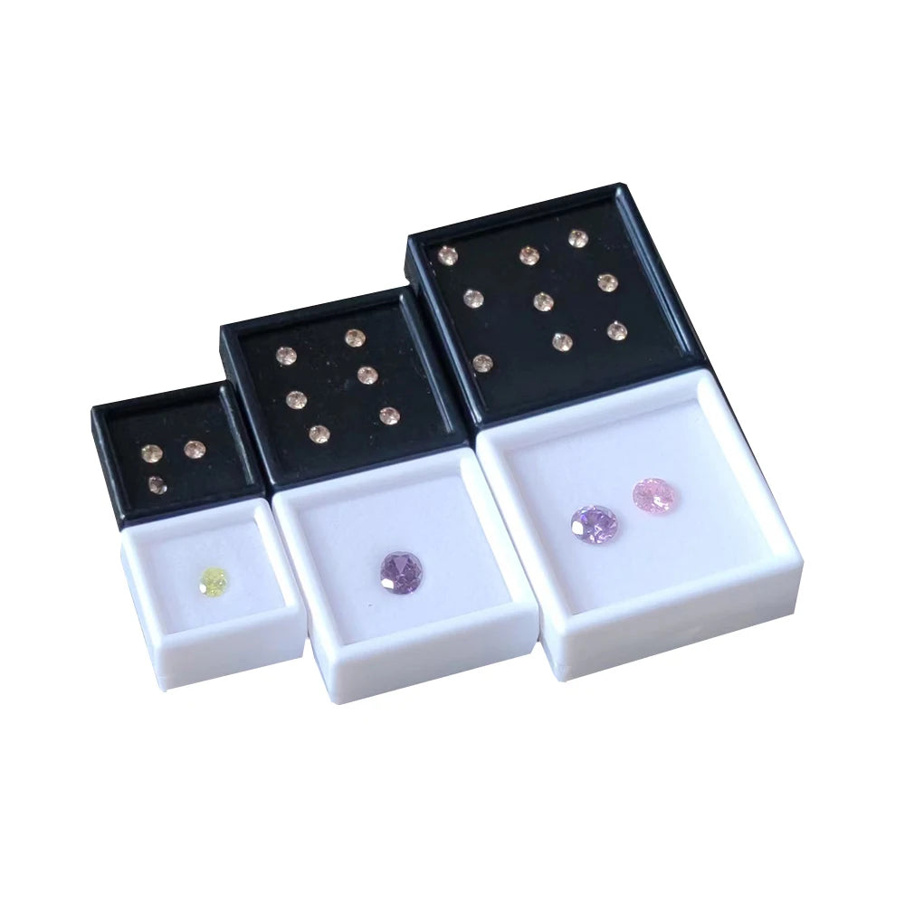 10Pcs Diamond Jewelry Organizer Gems Packaging Box DIY Disamond Ring Jewllery Storage Case 3CM Gemstone Zirconia Gift Box