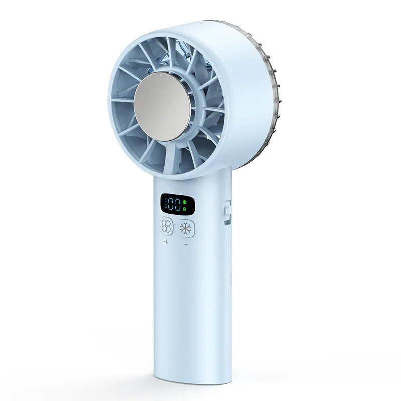 Ice compress high-speed cooling fan handheld fans USB Rechargeable portable mini fan Folding style for Travel,Camping,Outdoor