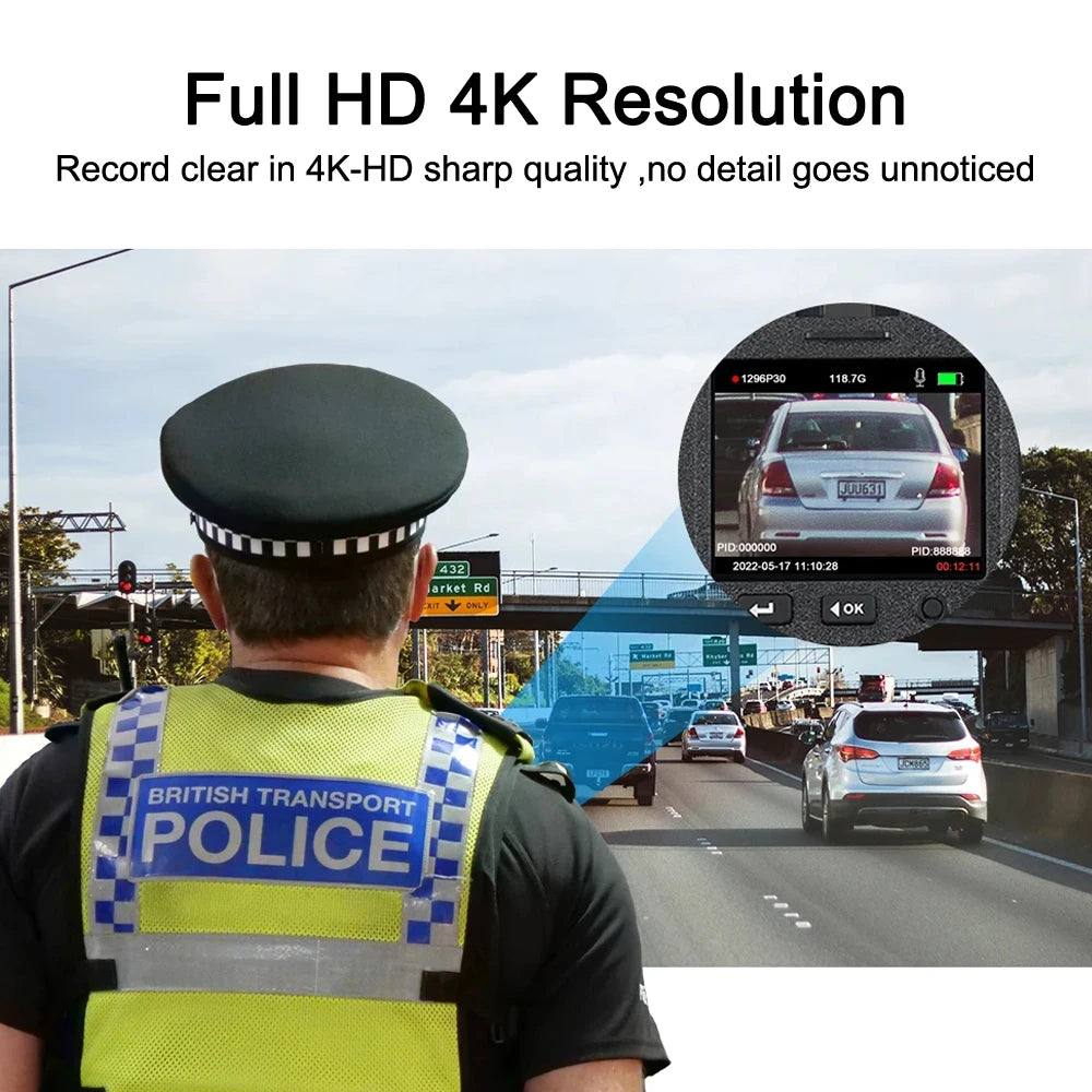 1080P 4K Camera Outdoor Law Enforcement Recorder Mini Camera With High-Definition Screen, High-Definition Black Bodycam
