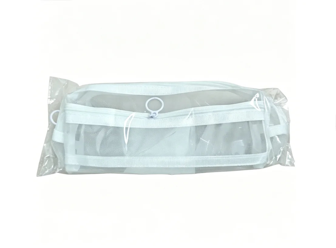 Double Layer Mesh Pen Bag Large Capacity Transparent Stationery Storage Bag Multifunctional Zipper Exam Supplies Organizer