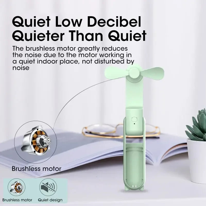 Mini Handheld Fan Type-C Charging Foldable Portable Mini Cooling 2000mAh Outdoor Rechargeable Fan Free Control High Speed Fan