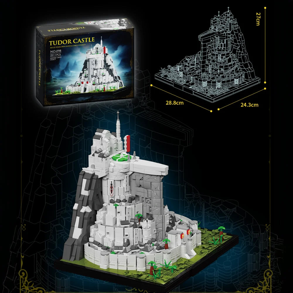 MOC The Rings Minas White City Tirith Street View Architecture Model Building Block Movie Scene Puzzle Toys Gifts 2211PCS