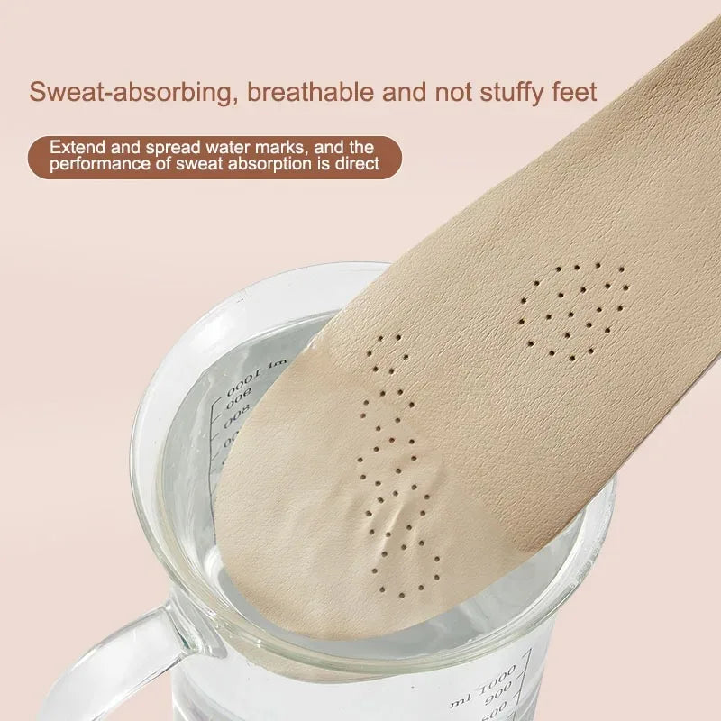 Leather Latex Sports Insole Cowhide Arch Support Shoe Pads Shock Absorbing Plantar Fasciitis Inserts for Shoes