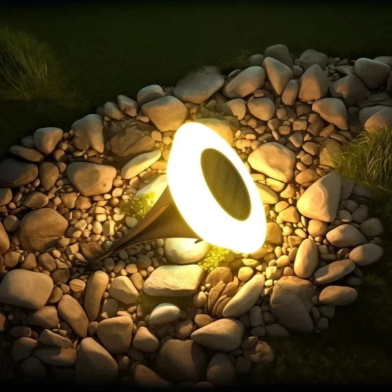 Waterproof Solar Garden Lights Outdoor Use Landscape Lighting for Driveway Lawn Walkway Base Light Solar Powered Garden Decor