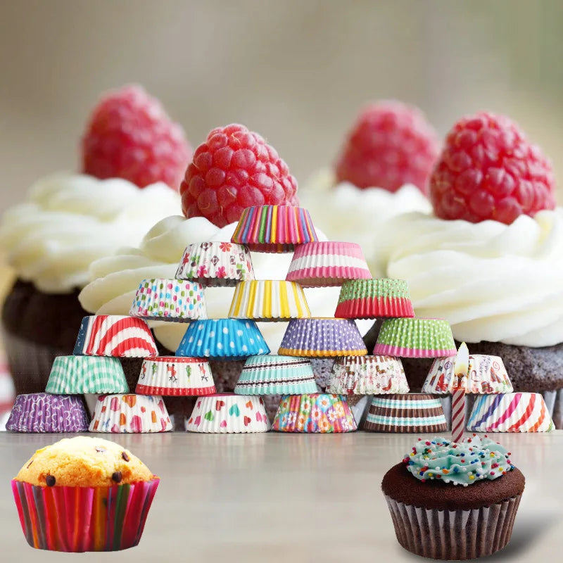 100Pcs/pack Cake Muffin Cupcake Paper Cups Cake Box Cupcake Liner Kitchen Baking Accessories Cake Mold Decorating Tools