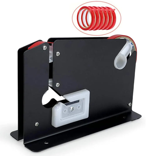 1-pack black metal tape cutter - comes with 6 rolls of tape, suitable for quick sealing of fruit and vegetable packaging.