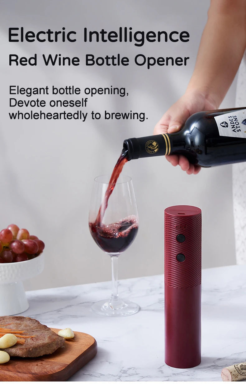 Electric Wine Opener USB Rechargeable Automatic Large Battery Powered Effortless Bottle Opener For Kitchen BarTools Party Gift