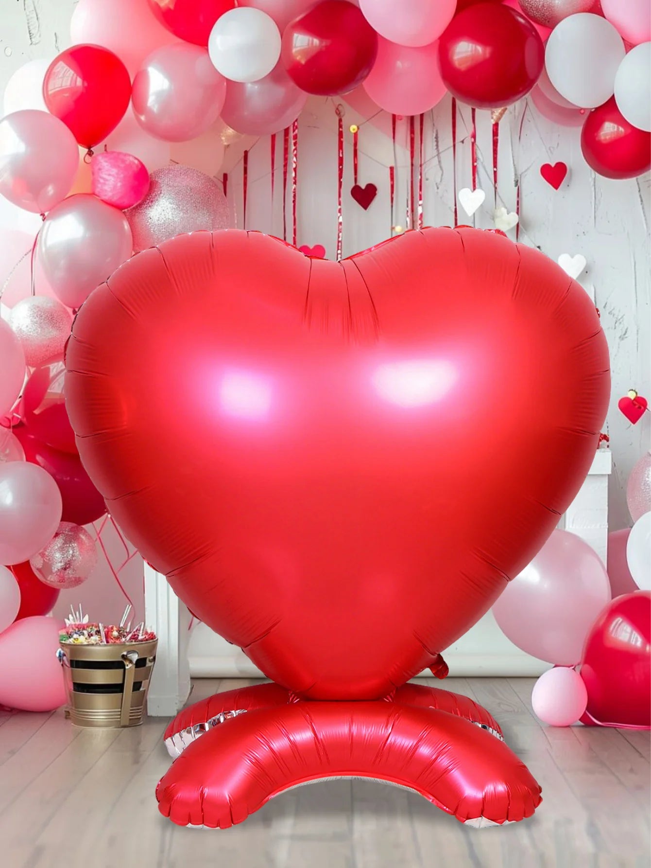 1pc giant heart-shaped standing balloon for Valentine's Day, birthdays, bridal showers, party decorations, weddings
