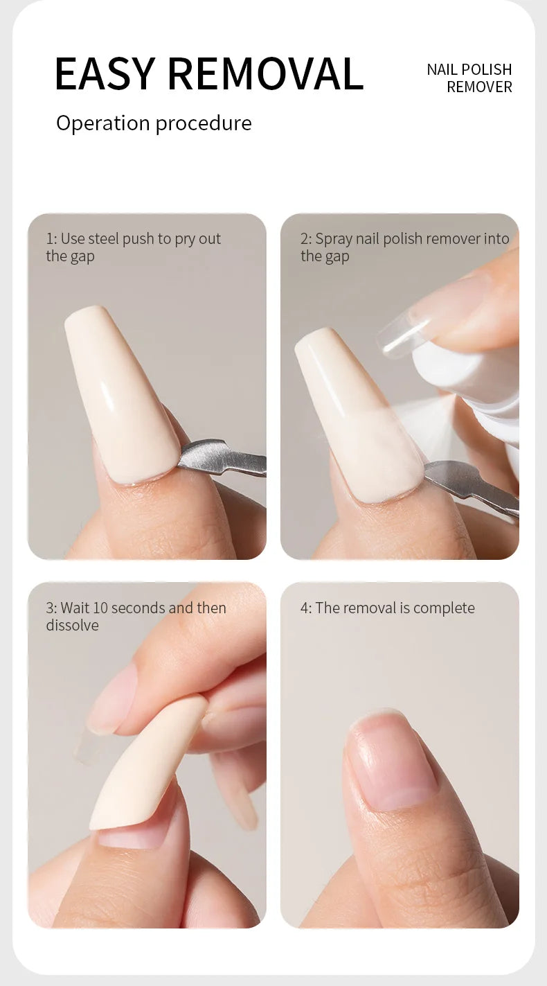 RSNAIL 100ml Nail Glue Remover for Press On Nails Solid Nail Glue Gel On Fake Nail Tips Acrylic Nail Can't Remove Gel Nail Polis