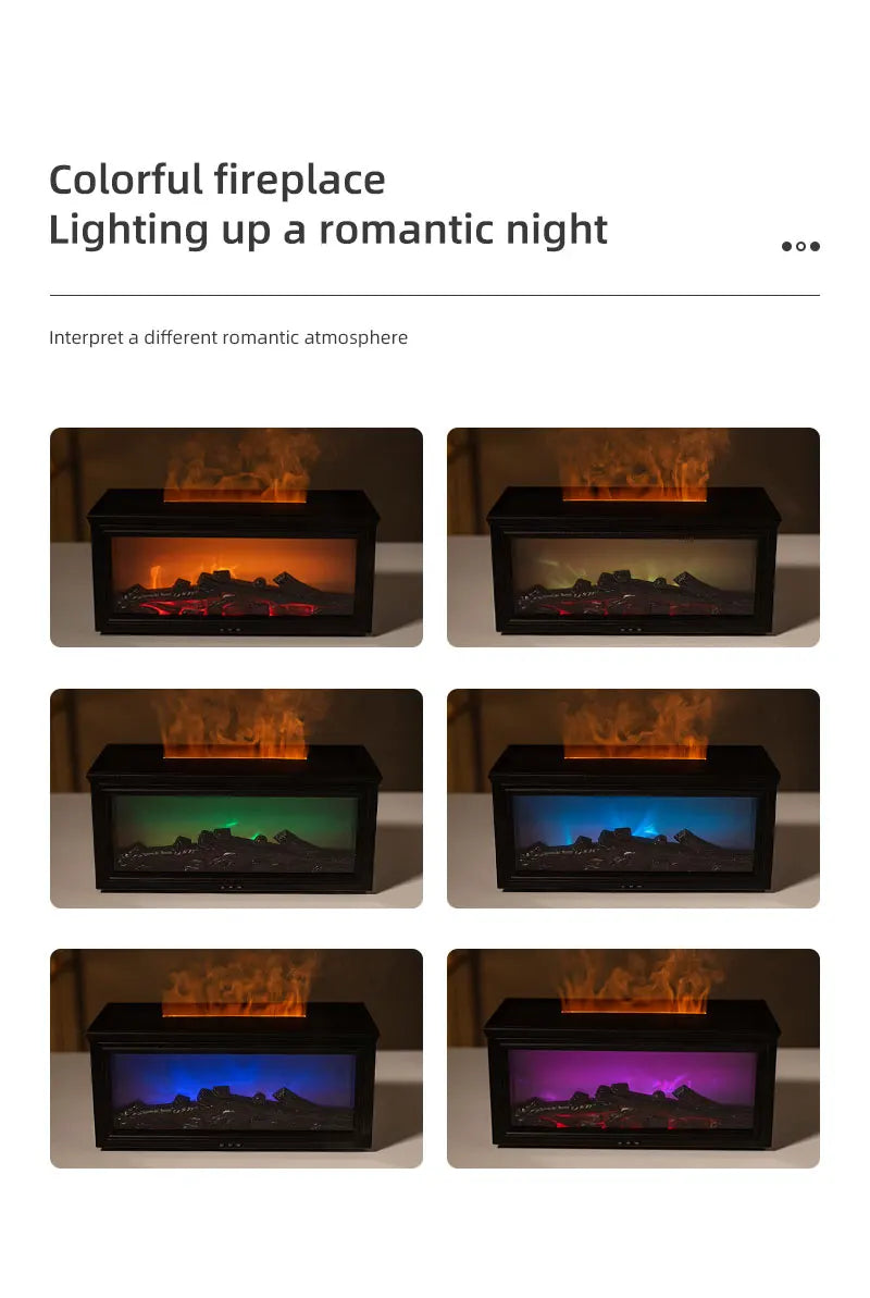 7 colors of essential oil fireplace diffuser mini flame aromatherapy fireplace humidifier aromatherapy oil diffuser