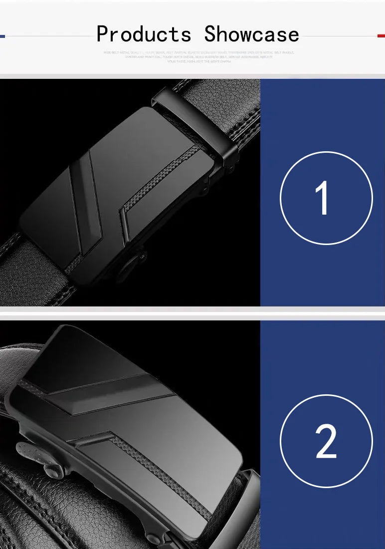 DINISITON Fashion business men's belts, authentic luxury brand belts, metal buckles, high-quality soft belts