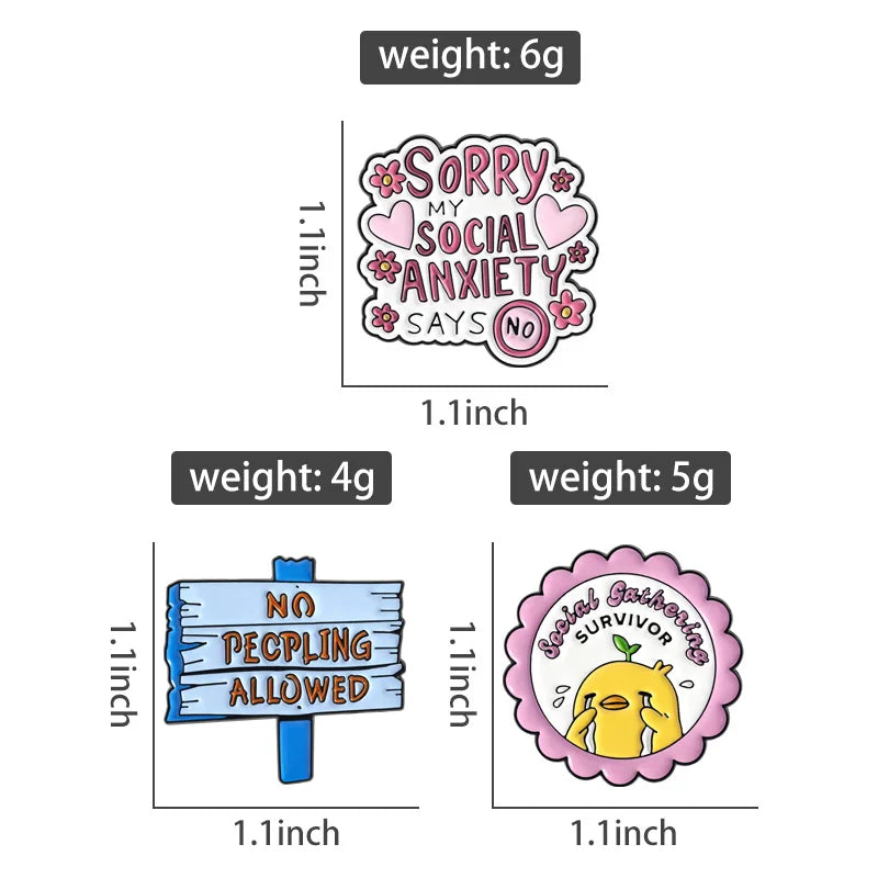 3-7pcs/sets Cartoon Anime Middle Finger Rude Cat Enamel Pins Low Battery Daisy Flower Brooches Backpack Lapel Badge Jewelry Gift