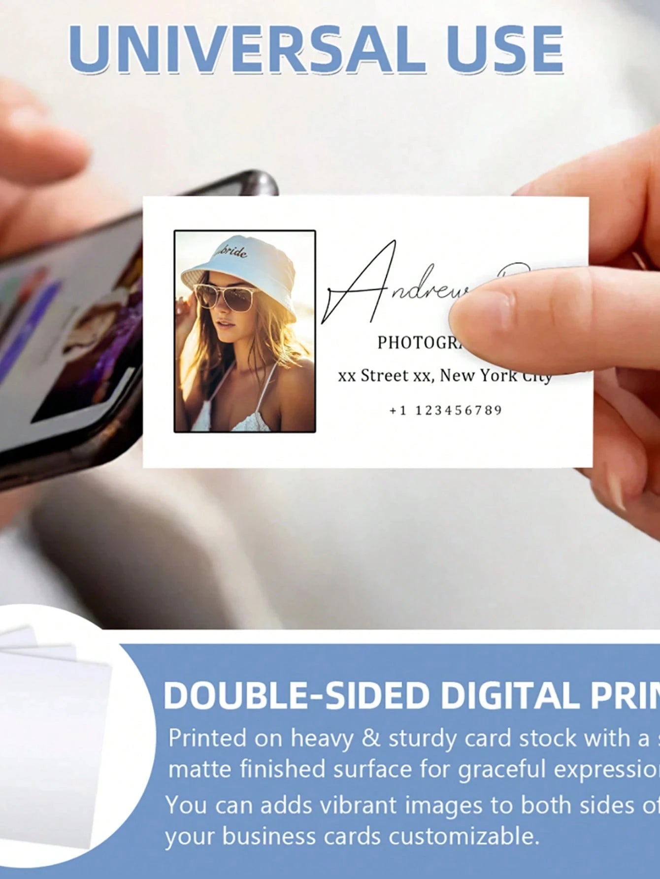 Custom Business Cards Logo Social Media Info Modern Vintage Cute Back To School Office Workers Clients