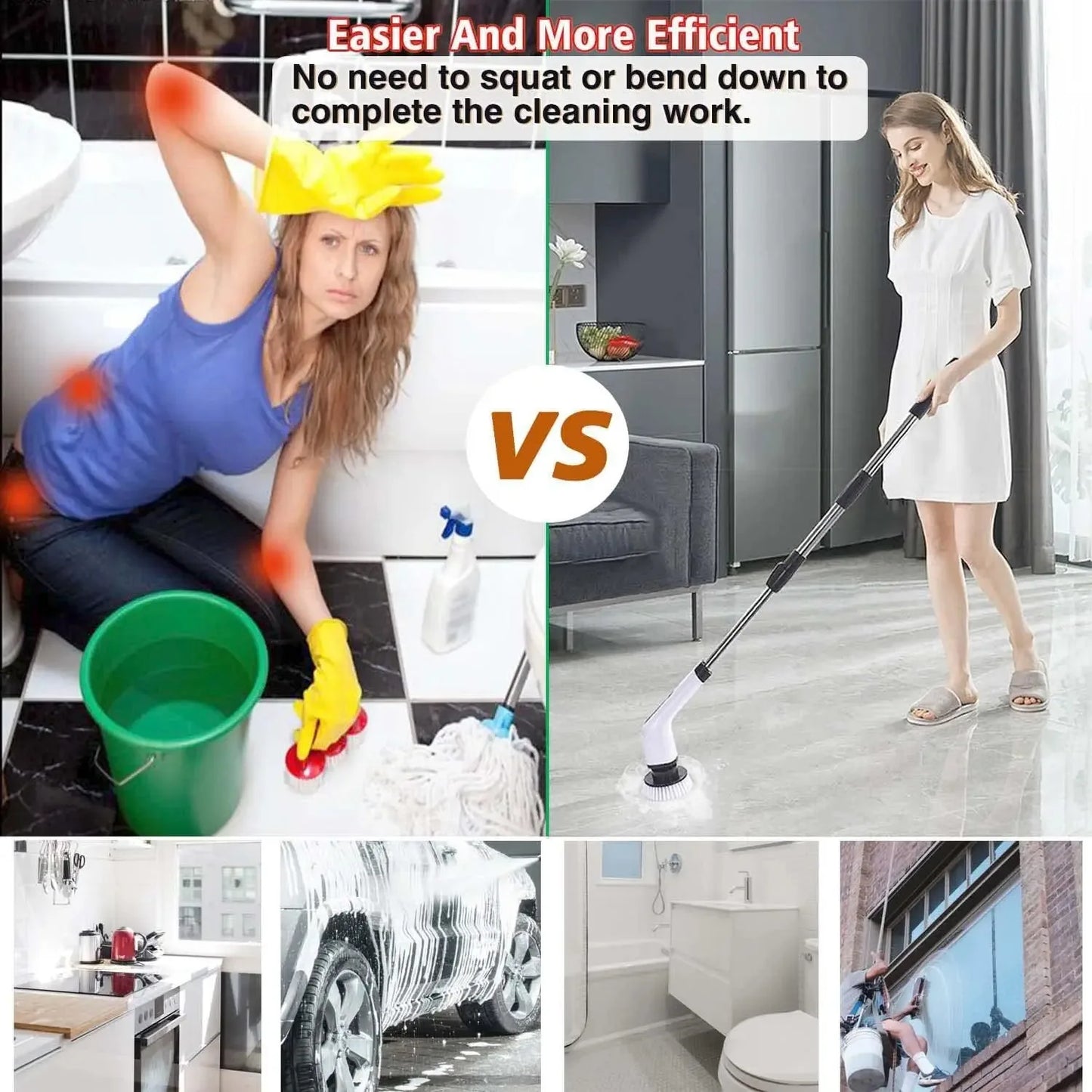 Cordless Electric Spin Scrubber For Kitchen Bathroom Toilet Tile Grout Cleaning Household Multipurpose Power Brush