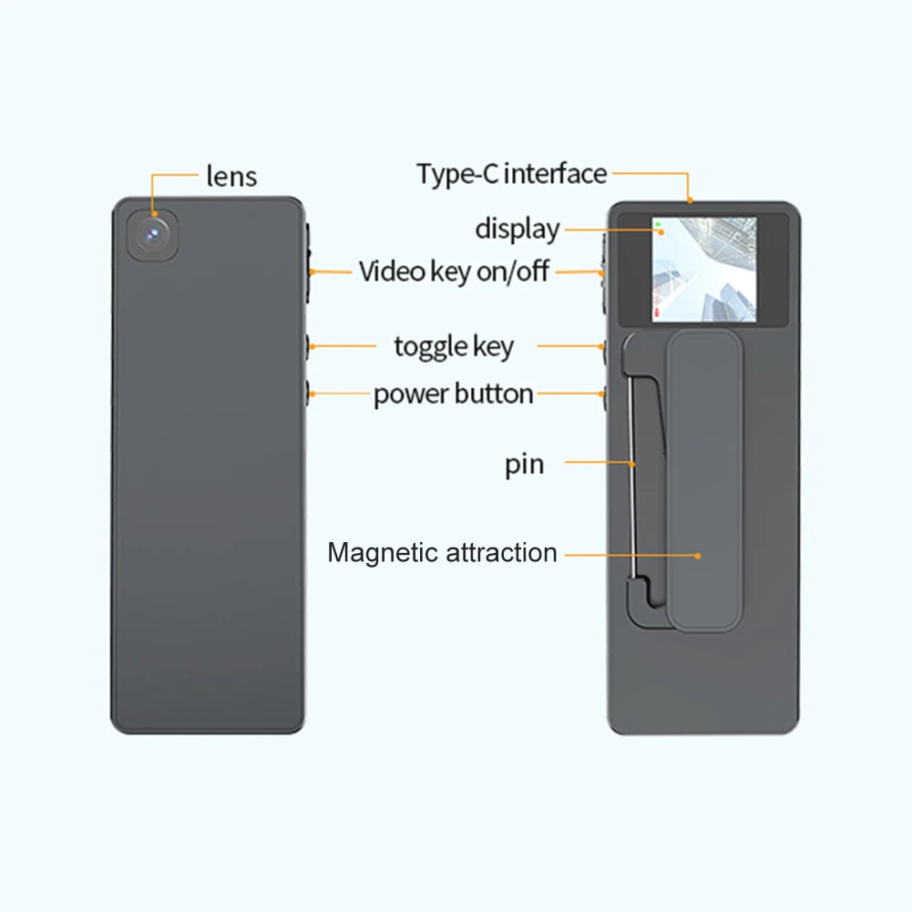 Body Camera with Audio and Video Recording Magnetic Wearable Action Cameras for Work Lectures Business Meetings Interviews
