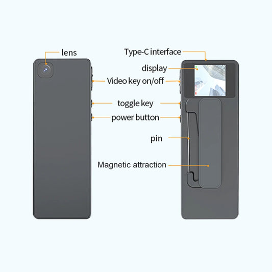 Body Camera with Audio and Video Recording Magnetic Wearable Action Cameras for Work Lectures Business Meetings Interviews
