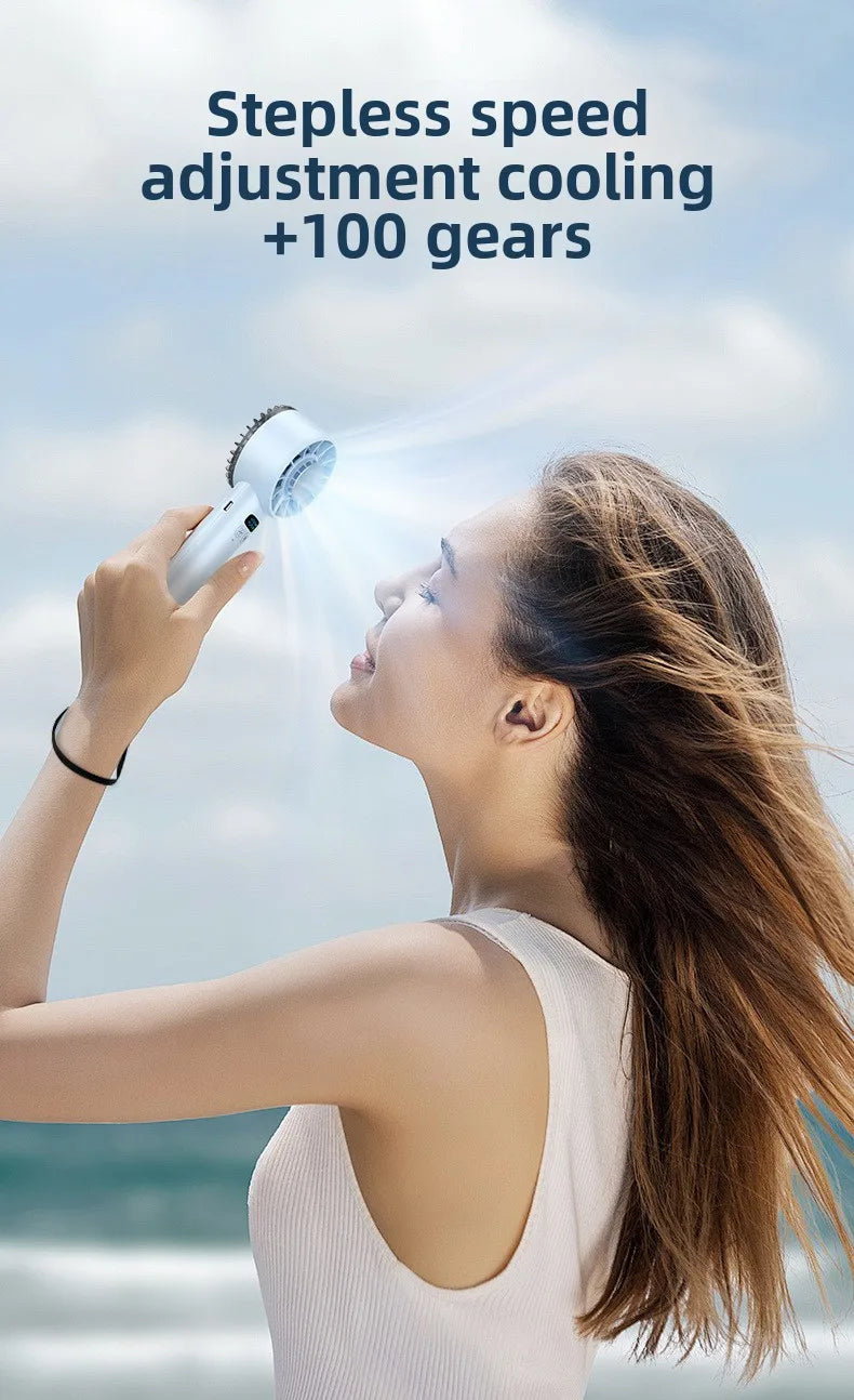Ice compress high-speed cooling fan handheld fans USB Rechargeable portable mini fan Folding style for Travel,Camping,Outdoor