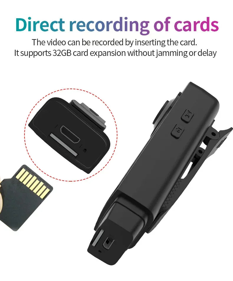 Small HD 1080P Mini Camera Clip Digtal Bodycam Video Recorder Night Vision Motion Detect PC Webcam Camcorder Micro Body Cam