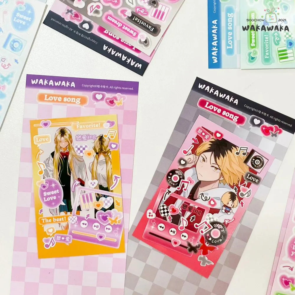 SCRAPBOOK Music Decorative STICKER Korean DIY Phone Luggage Motorcycle Laptop Flakes Idol Card Deco Sticker