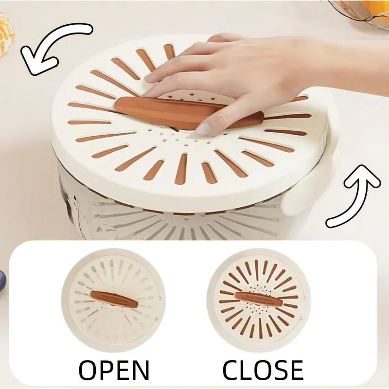 Vegetable Fruit Cleaning And Drainage Basket Folding Water Filter Net Fresh Keeping Box Cleaning Basket  Kitchen storage Gadg