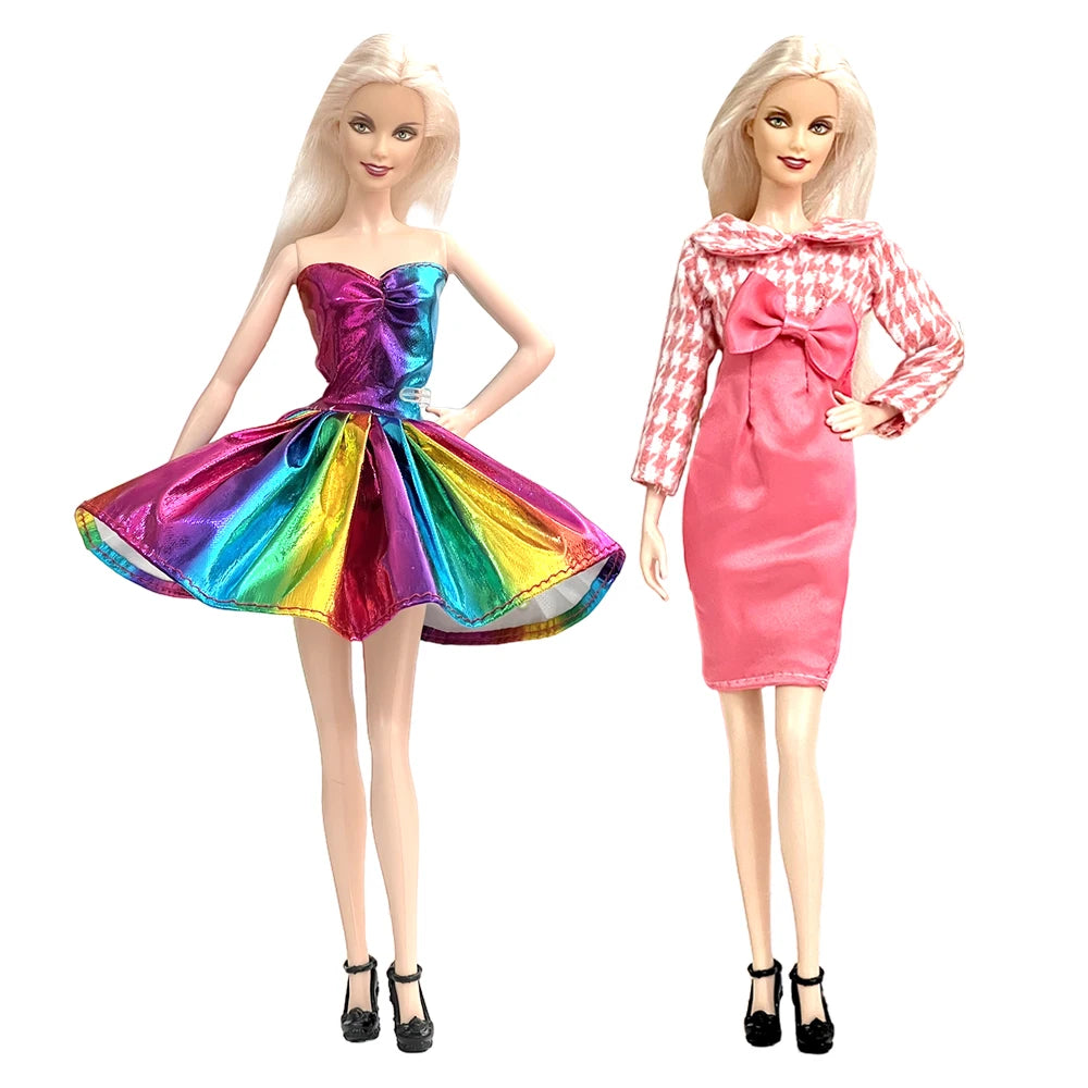 NK 2 Set 30CM Doll Mixed Male Girl Doll Clothes Fashion Doll Dress 11.5 inch Doll Clothes For 1/6 Dolls Accessories Gift Toy J J