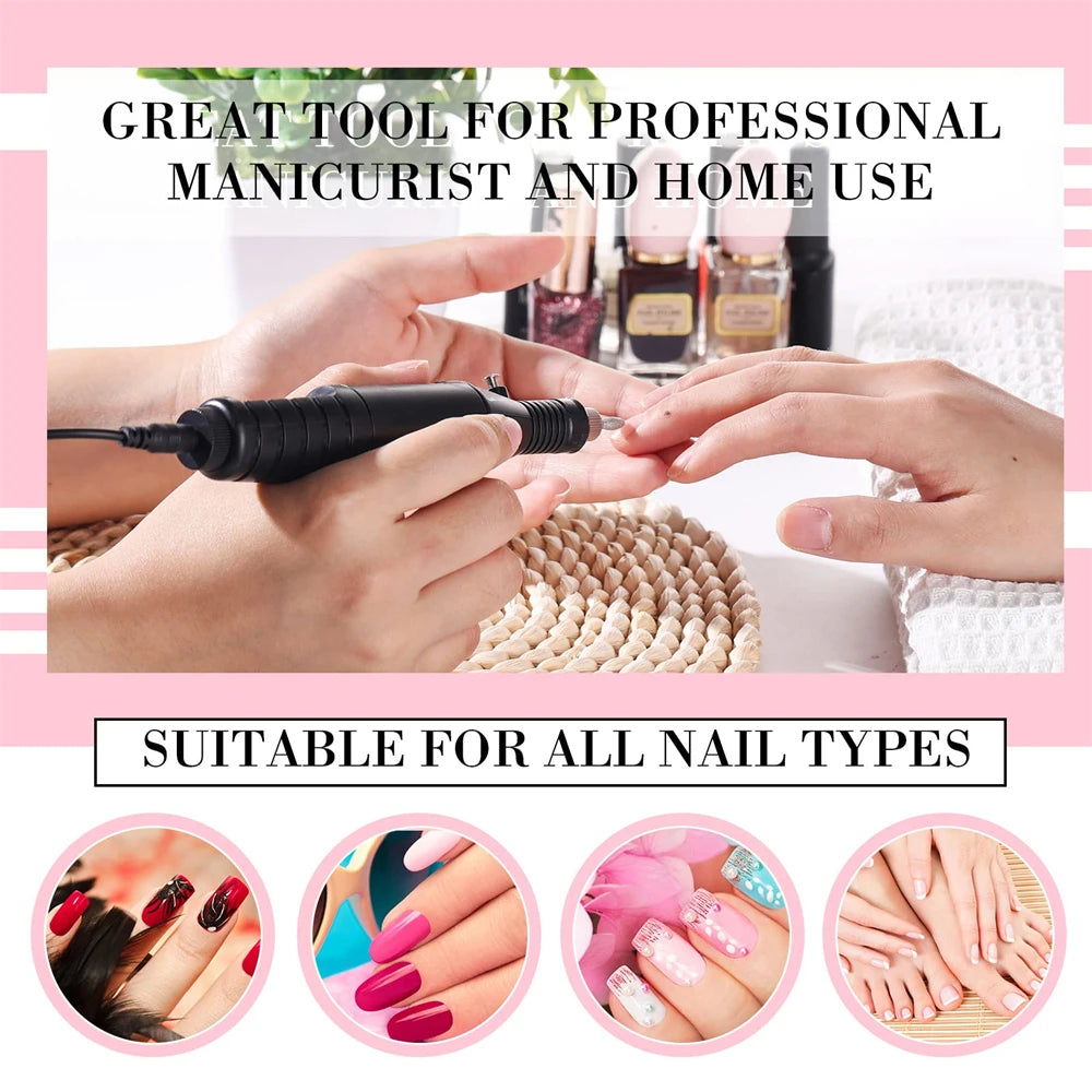 Electric Nail Sander Set Nail Drill Machine Grinding Equipment Milling Cutter For Manicure Pedicure Strong Polishing Tools