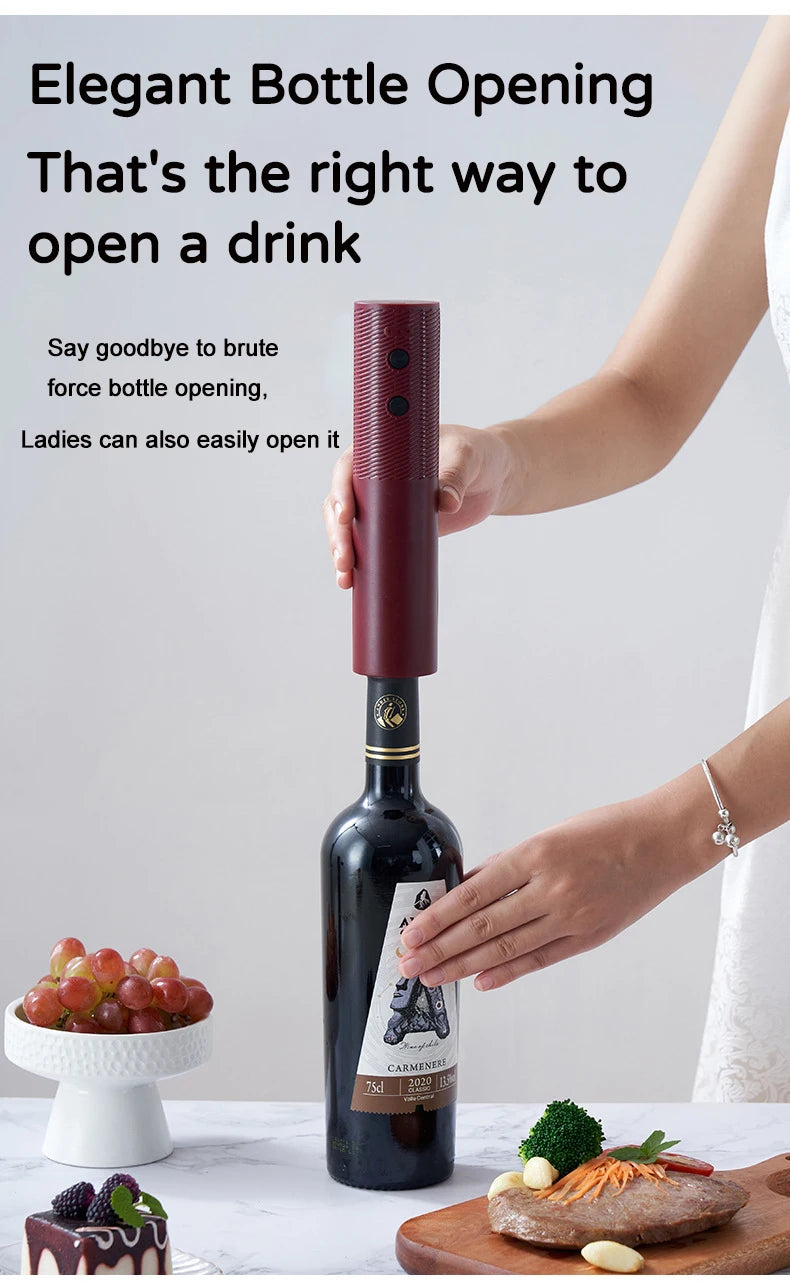 Electric Wine Opener USB Rechargeable Automatic Large Battery Powered Effortless Bottle Opener For Kitchen BarTools Party Gift