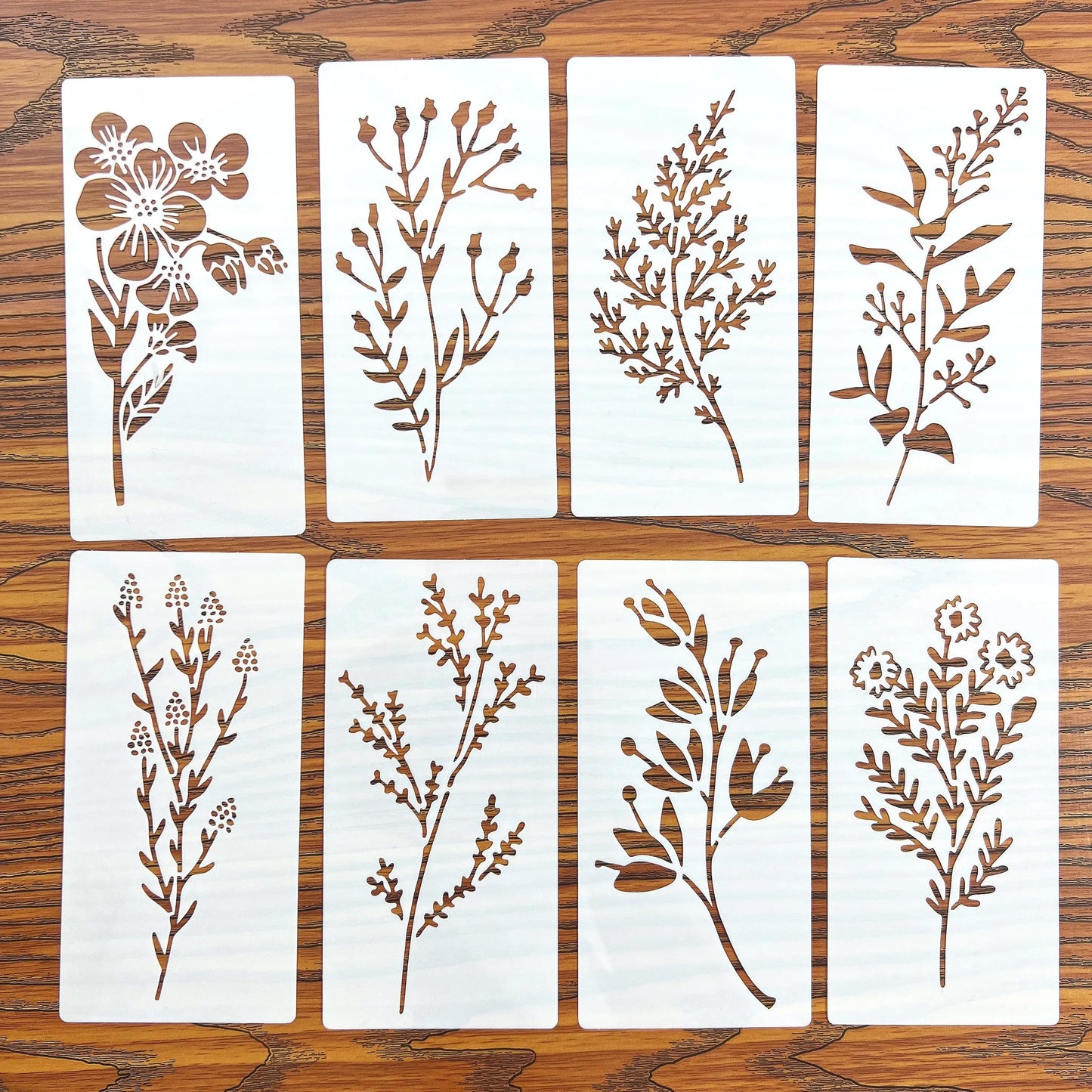 **18 Pcs DIY Flower Painting Stencils, Reusable Plastic Templates for Wood, Fabric, Paper - Spray Paint & Graffiti Craft Supplie