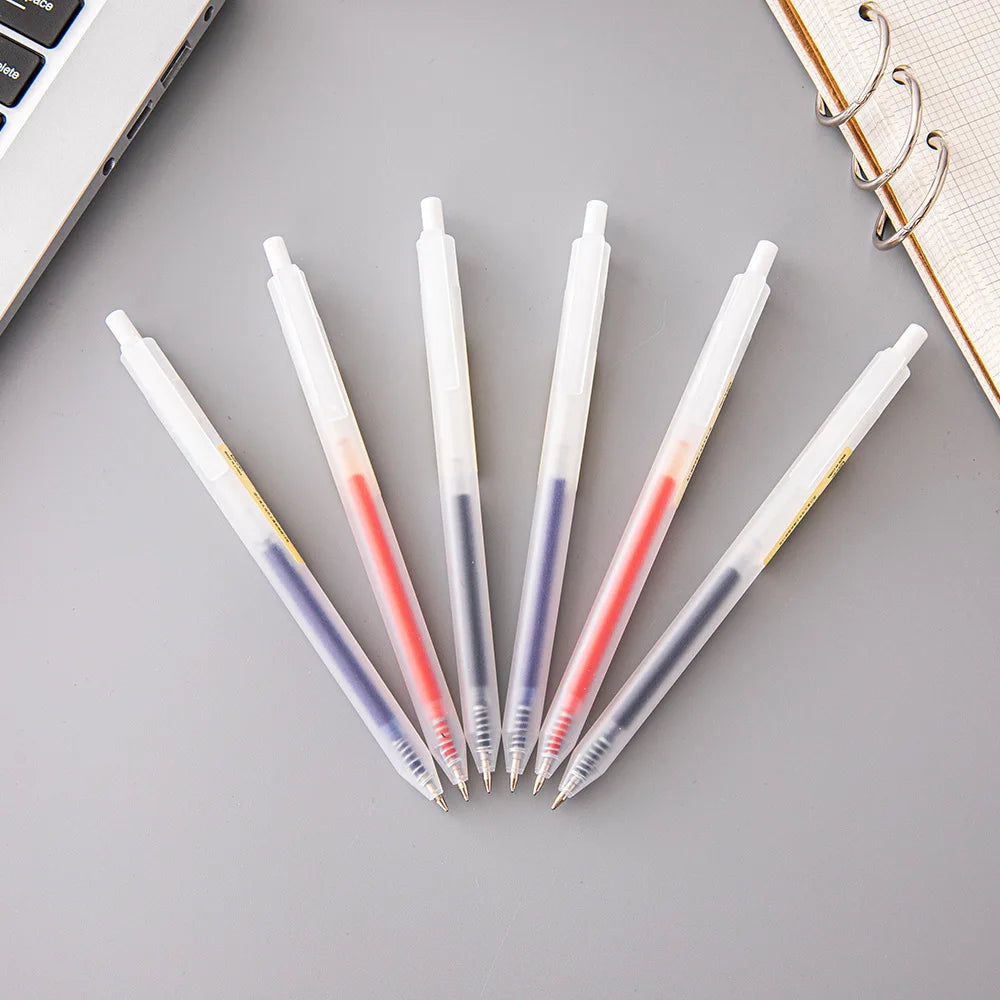 Conjunto de canetas de gel retráteis, 6/10 peças, 0.5mm, tinta preta/azulesferográfica,escrita,escritórioassinaturadenegócios