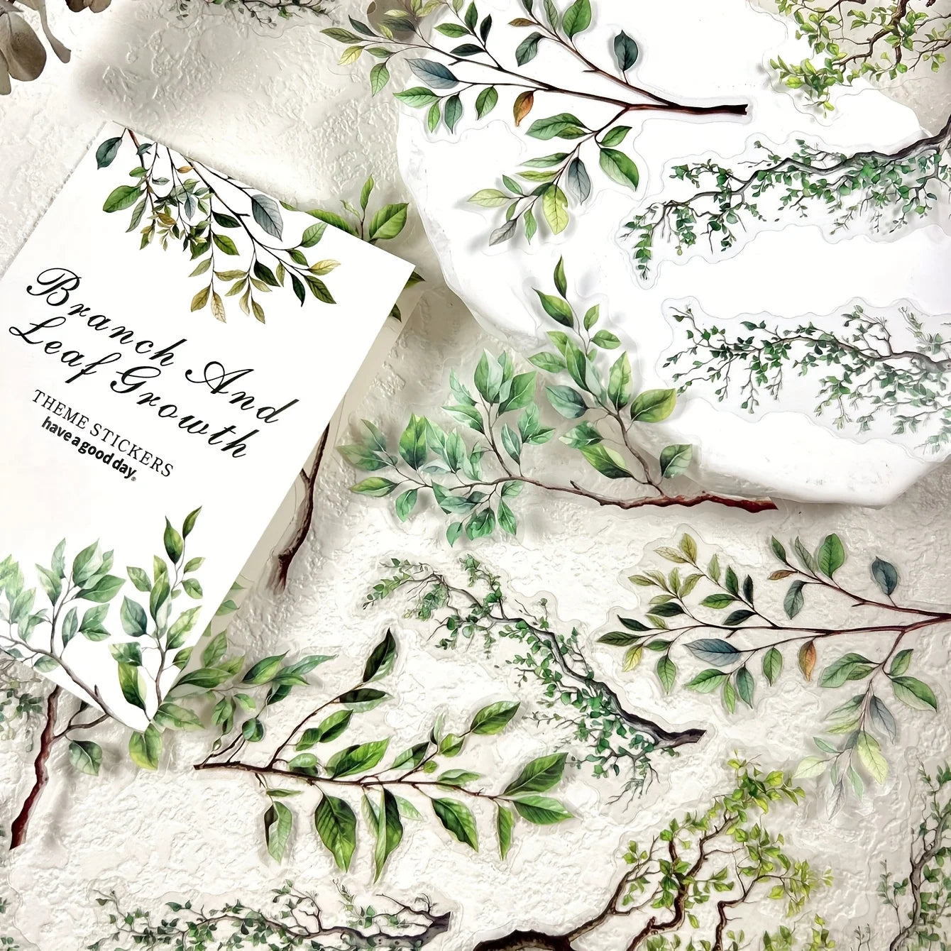 20 pcs Plant Branch Leaf Themed Sticker pack，Scrapbook，Photo Frame，Diary Stickers，DIY Decorative，Creative Stationery Stickers