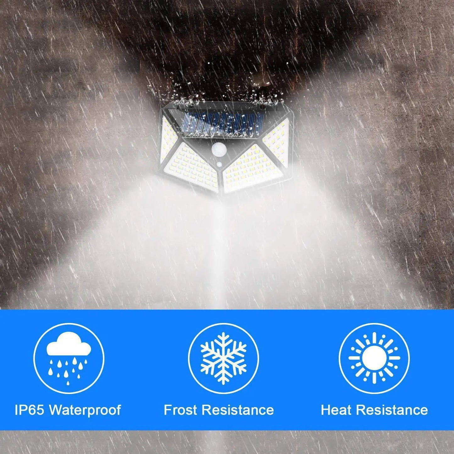 100 LED Outdoor Solar Lamp Outdoor Garden Decoration Solar LED Light Waterproof Sunlight Powered Spotlight with Motion Sensor