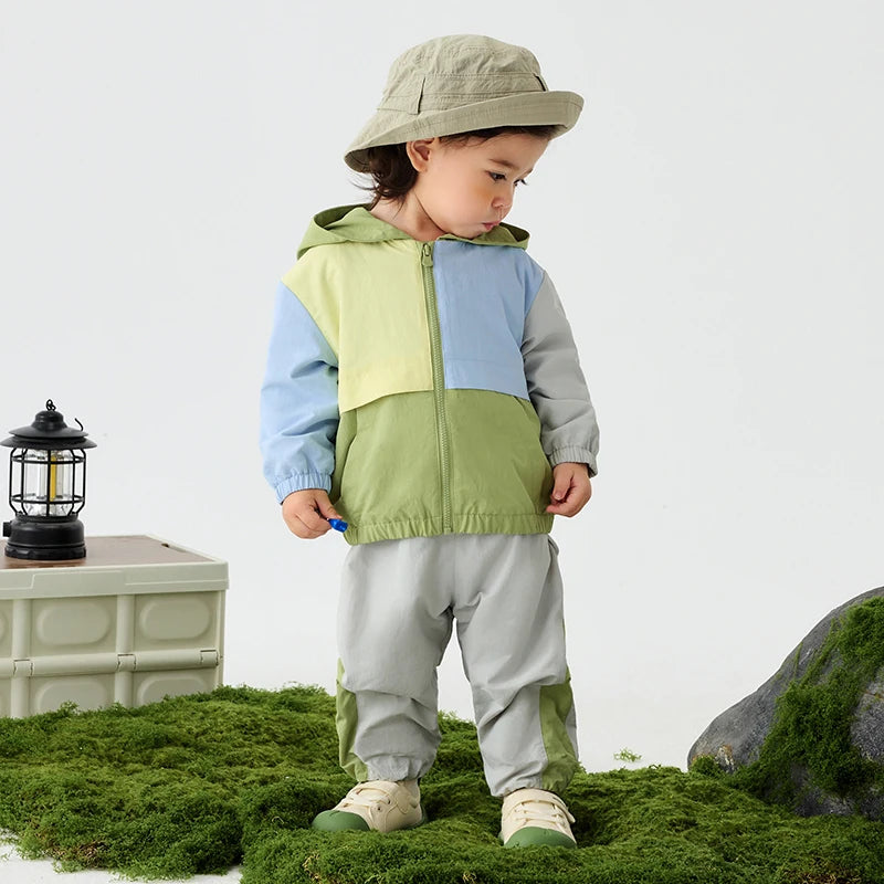 Mini Bala Unisex Kids Outdoor Long Sleeve Set 2025 New Full Comfortable Hooded Top-and-Long Trousers