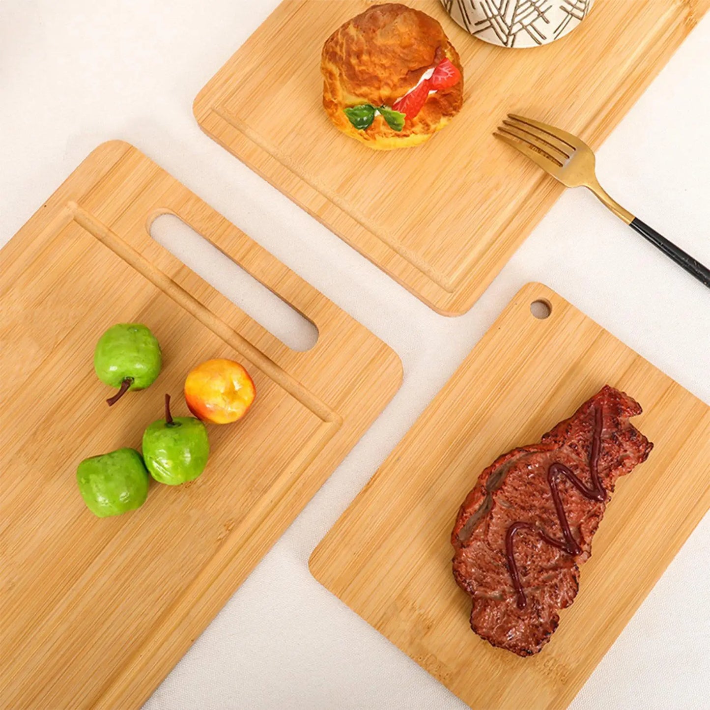 Wooden Cutting Board Bamboo Food Cutting Table Kitchen Serving Board Thickened Chopping Panel for Meat Fruit Vegetables Bread