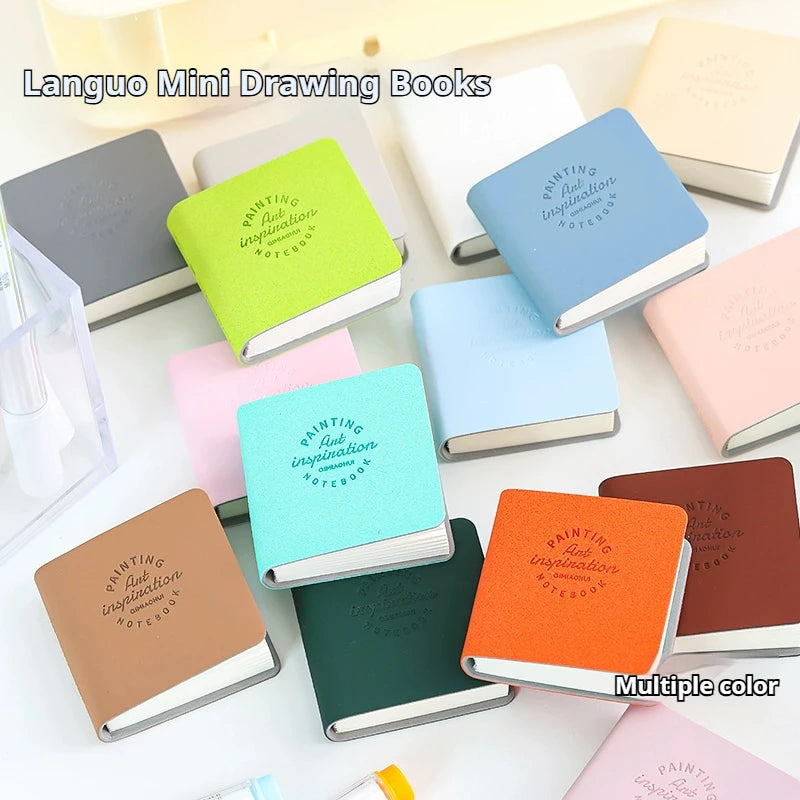 15Pcs 50x50mm Pocket Drawing Book Blank Water Color Thick Paper Mini Sketchbook 200g 48sheets Marker Painting Paper Art Supplies