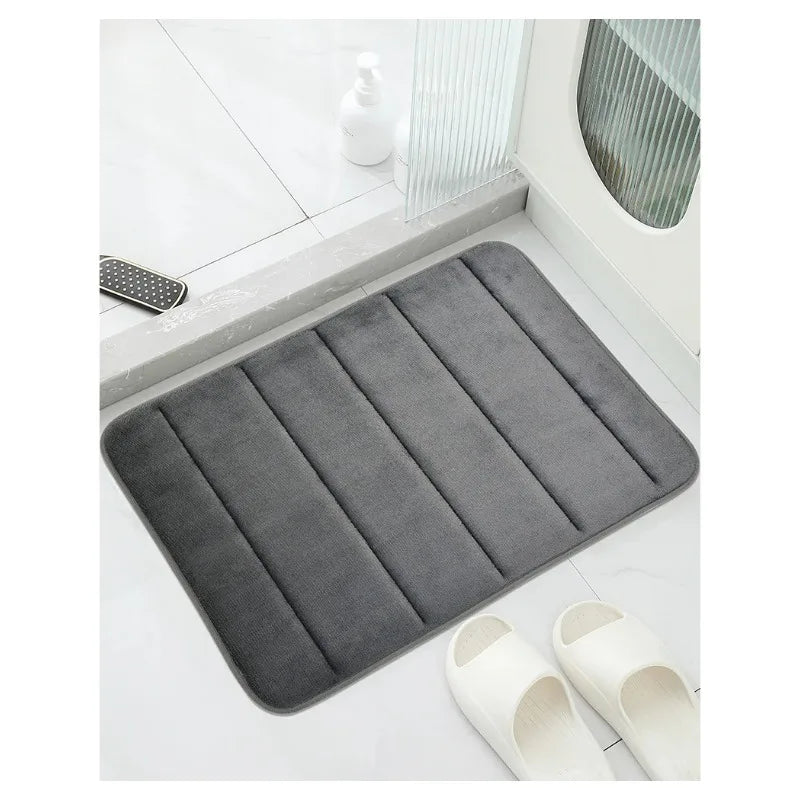 Coral Velvet Bathroom Mat Anti-Skid Quick Dry Machine Washable Soft Comfortable Toilet Floor Mat Easy to Use
