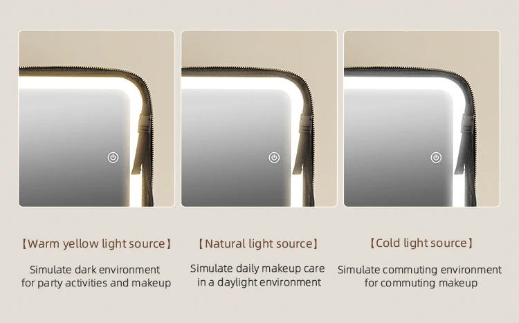 Makeup Travel Train Case with LED Lighted Mirror, 3 Color Adjust Settings, Travel Makeup Bag With Adjustable Dividers,
