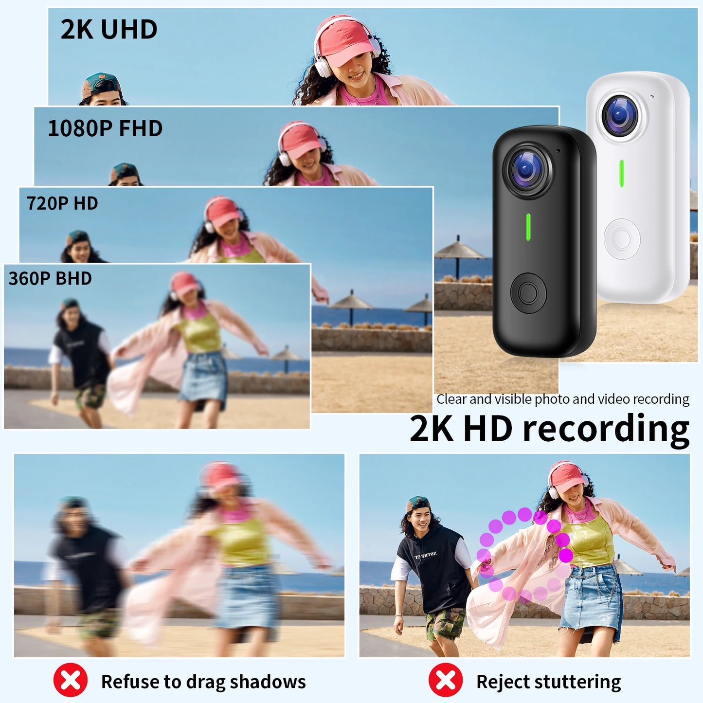 Magnetic Wearable Action Camera 1080P With WiFi And Night Vision Ultra Compact Hands Free Body Cam For Sports Cycling Outdoor