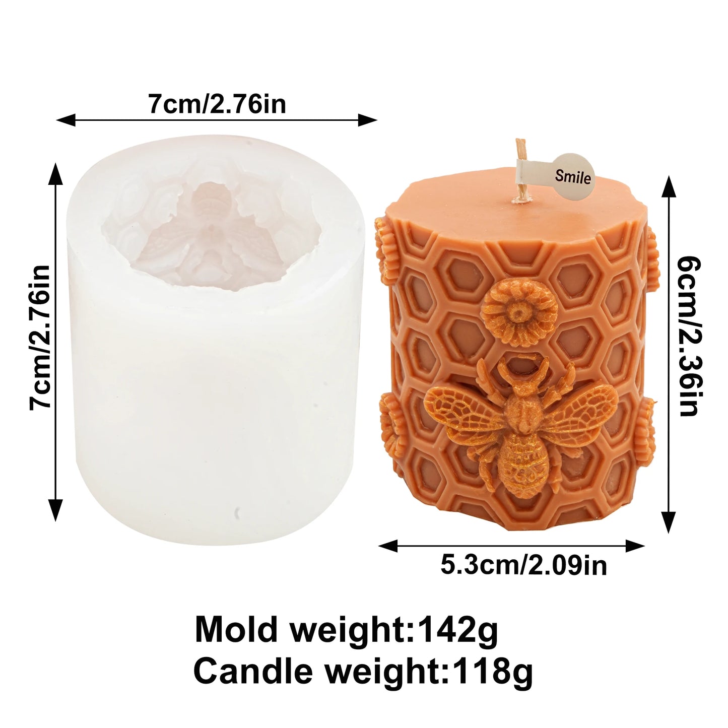 3D Honeycomb Silicone Mold Creative DIY Candle Making Tool Home Decor Handmade Gift Idea for House-shaped Wax Candles