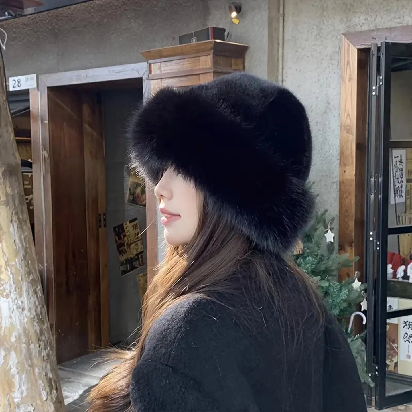 Women Winter Fur Hat Cold-Proof Outdoor Thicken Warm Soft Hat for Casual Trips Sports Skiing