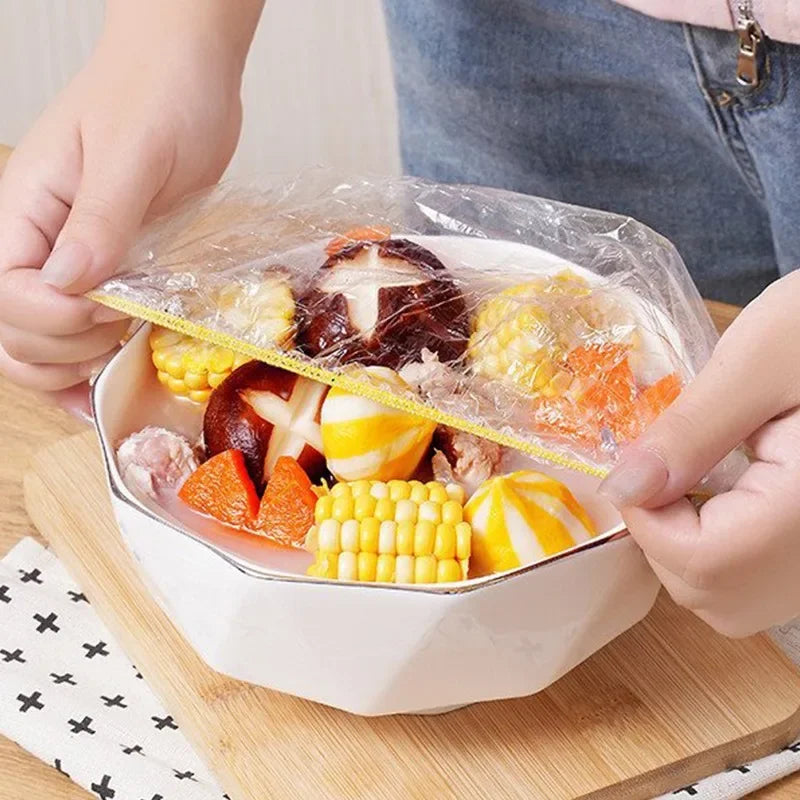 Colorful Disposable Food Cover Elastic Wrap Food Covers Fresh-keeping Lid Plate Kitchen Nylon Colorful Storage Bags