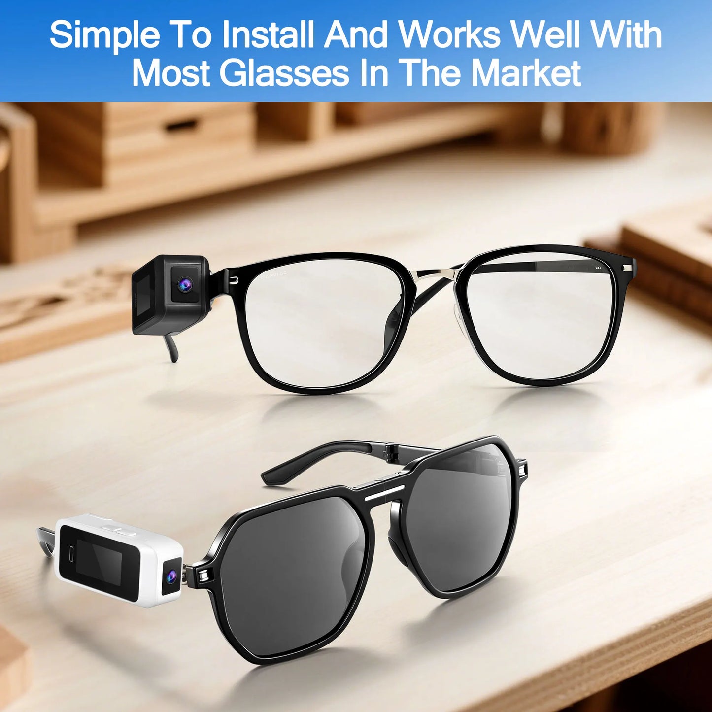 NEW Glasses Wearable Mini Pocket Camera 1080P Portable Digital Video Recorder Body Camera Head Mounted Miniature Camcorde Screen