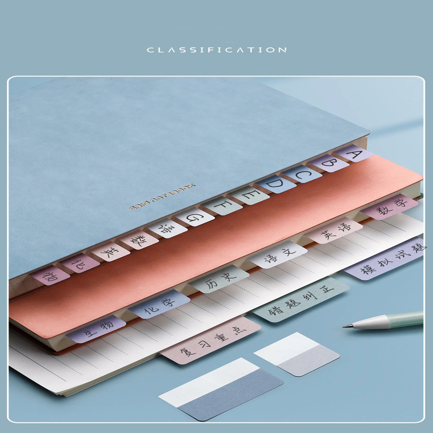 Writable and Removable Index TabsLabel StickersLoose-leaf NotebookBook ClassificatioSmall Strip MarkersnSticky Notes Tabs