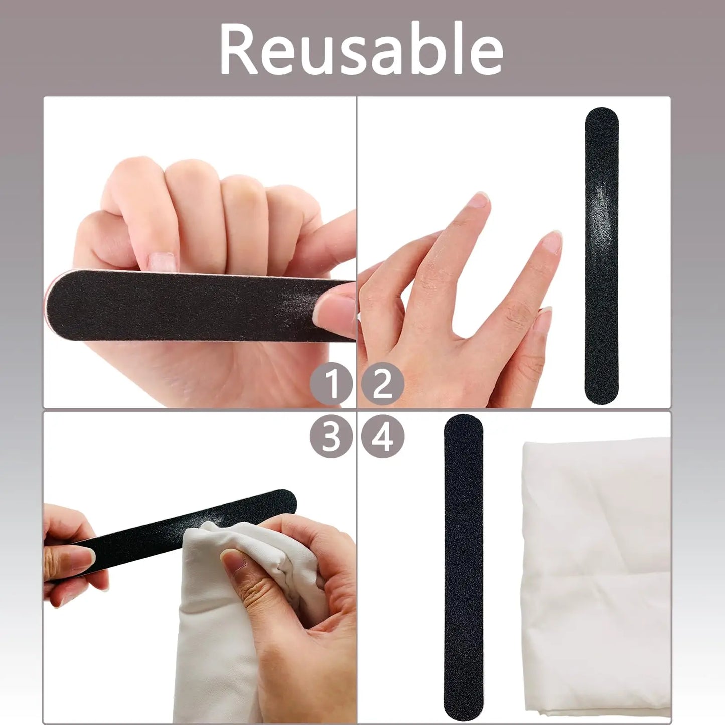 100/180 Grit Nail File Nail Buffer, Emery Boards for Nails, Nails Buffer and Shine Kit, for Poly Nails Extension Gel