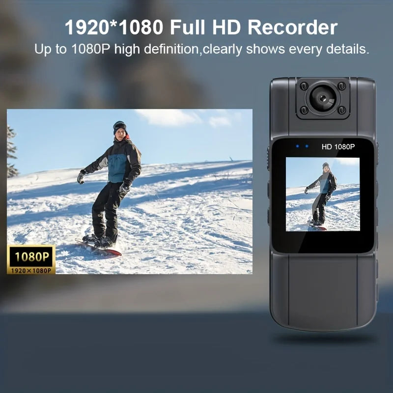 1pc Full 1080P Body Camera with Clip, Body Cam Built-in 1000mAh Battery, 4-5Hours Record, for Outdoor and Night Vision