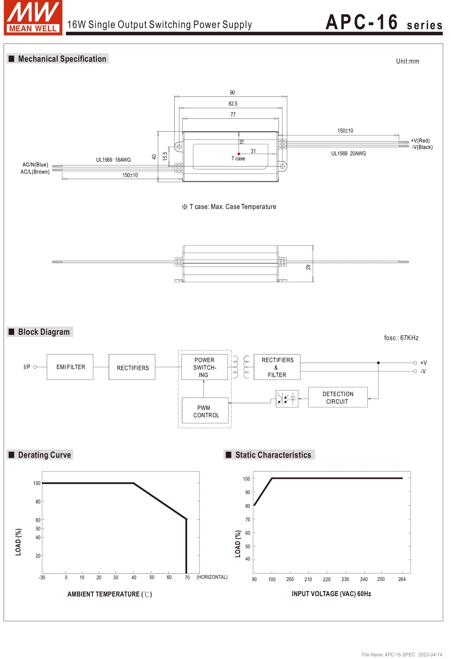 Mean Well APC-8/12/16/25/35-250/350/500/700/1050mA Meanwell Indoor LED lighting SMPS LED Constant Current Switching Power Supply